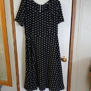 Elegant Black Polka Dot Dress
